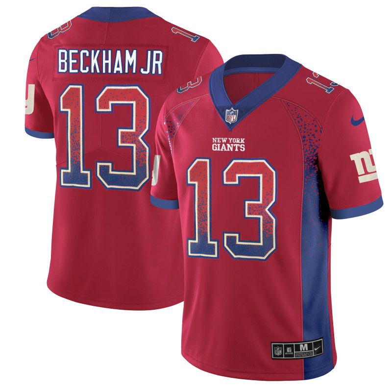 Men New York Giants #13 Beckham jr Red Drift Fashion Color Rush Limited NFL Jerseys